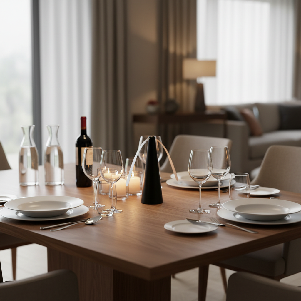 Cone Fan on Indoor Dining Table