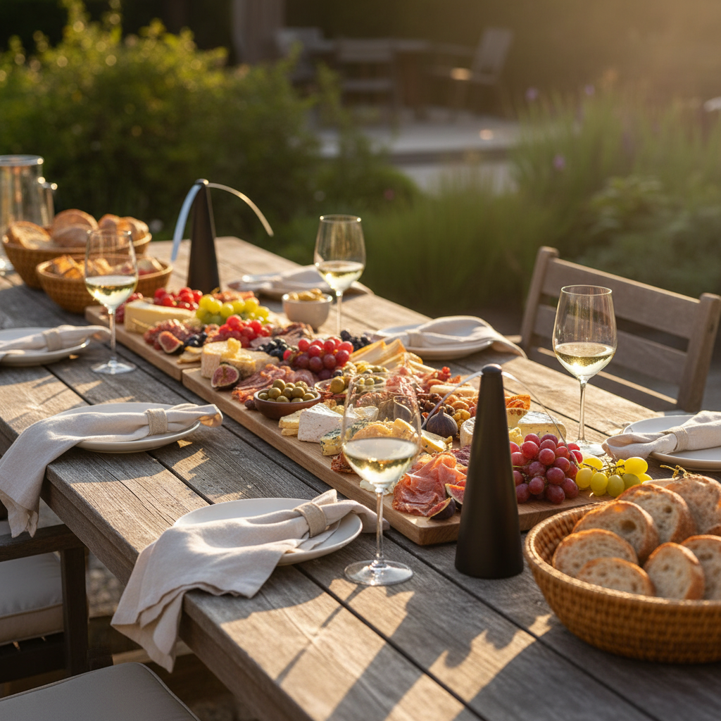 Cone Fan on Outdoor Dining Table
