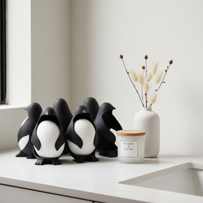 Penguin Figurines on Entryway Console